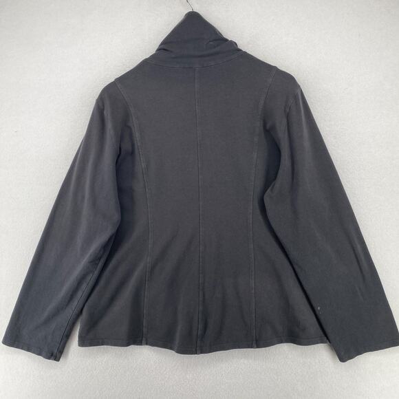 EILEEN FISHER Jacket XL Cotton Stretch Jersey Track Full Zip Sweatshirt Gray USA - Picture 3 of 14